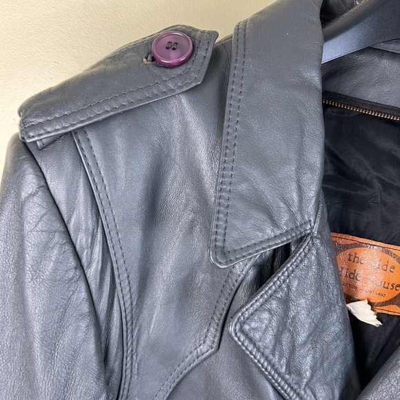 Vintage The Olde Hide House Women’s long leather coat size medium - Picture 9 of 14